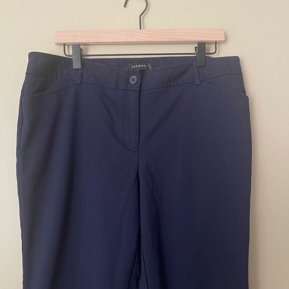 Talbots Womens Navy Blue Hampshire Ankle Straight Pant Petite 14 - Picture 2 of 7